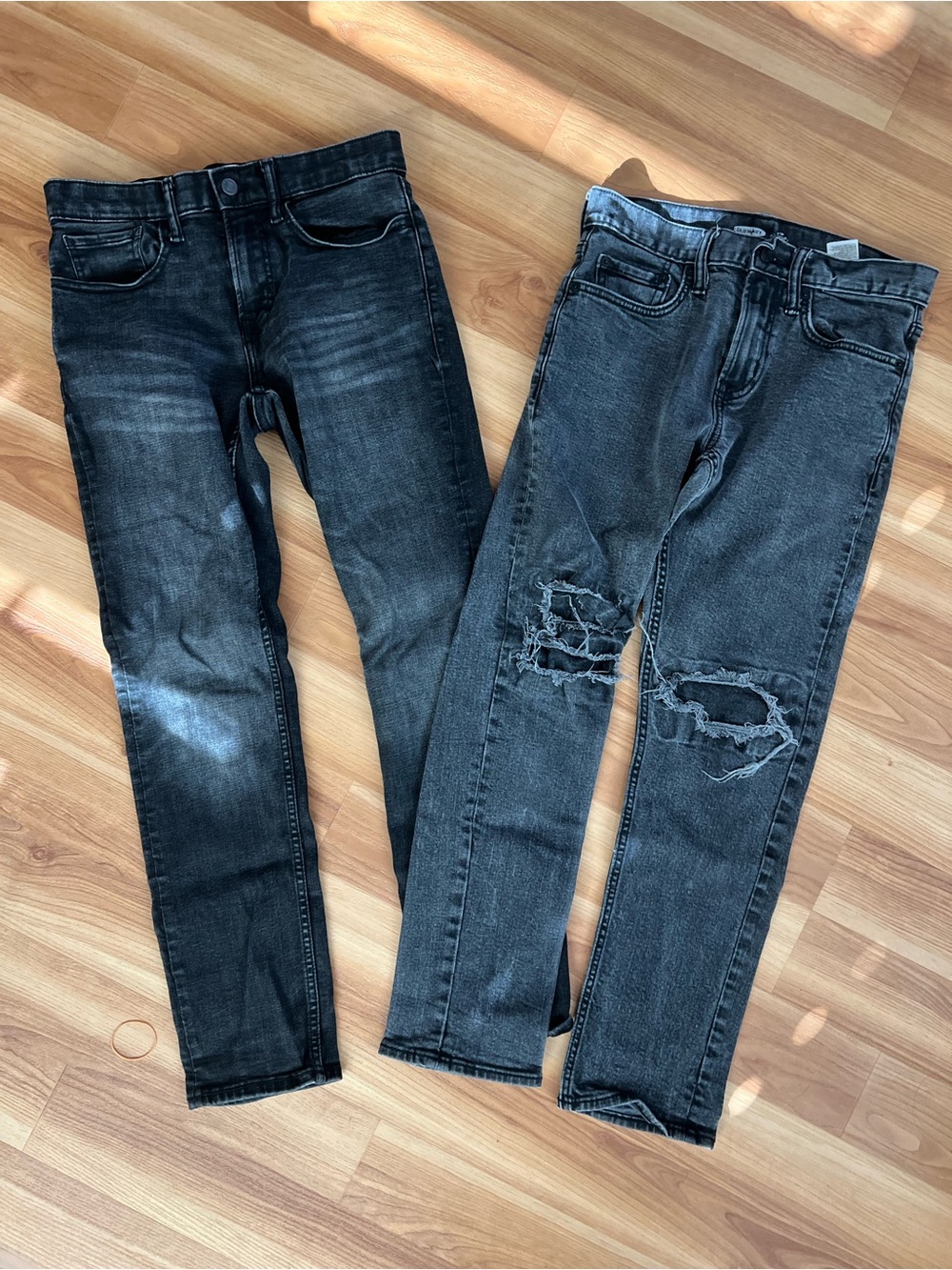 Old Navy Men's Black Skinny Jeans Bundle - Washed & Distressed Styles